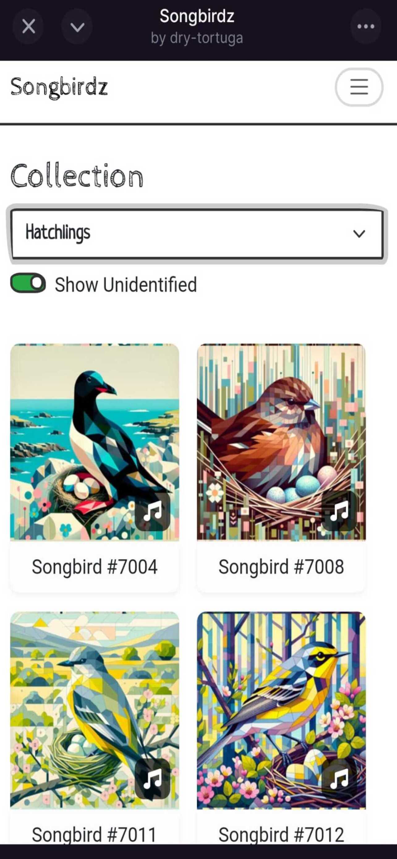 Songbirdz - Birding Onchain - Farcaster Mini Apps screenshot